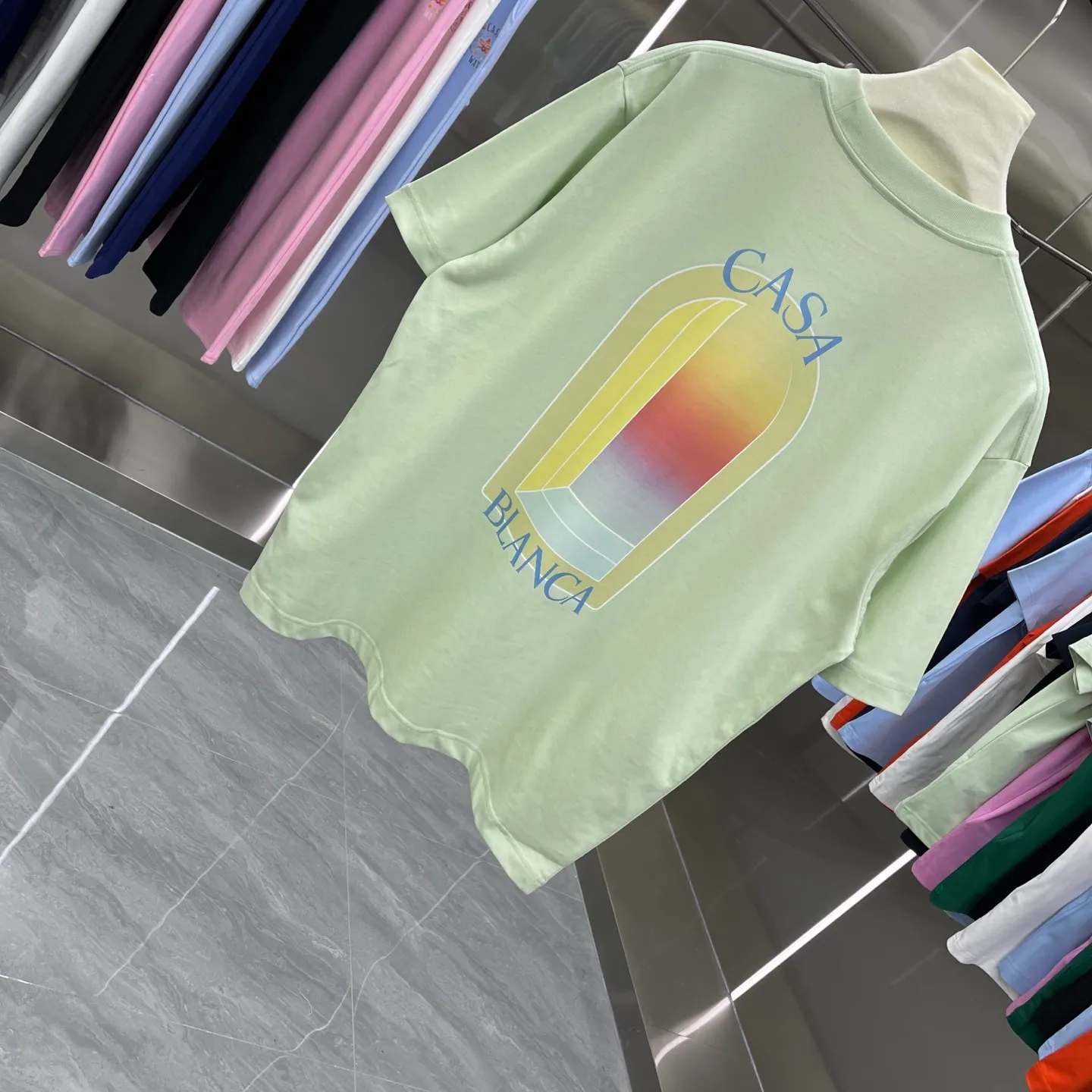 New Arrival Casablanca Classic Series T ～ ， ， 。 ， Classic ， In Stock ！ ：White Black Green Light Green Blue（5 ） Size：S M L XL XXL
